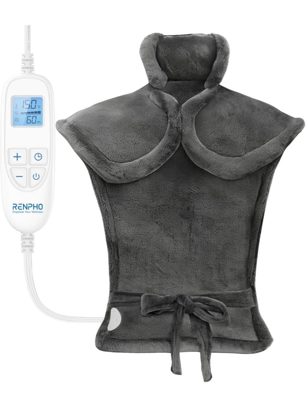 Electric Heating Pad for Neck & Back Relief - 6 Heat Levels, FSA Eligible